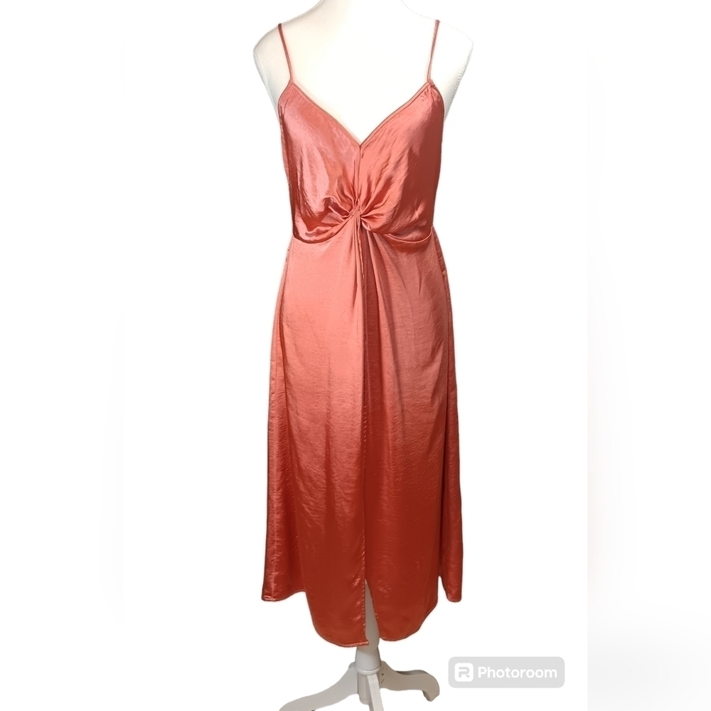 Line + Dot Pink Coral Satin Dress Size XS